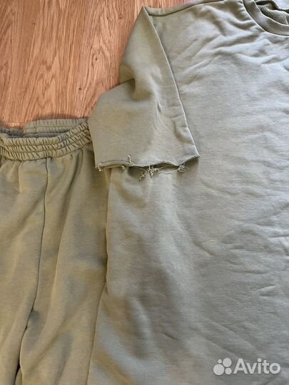 Костюм спортивный хлопок футер зеленый S