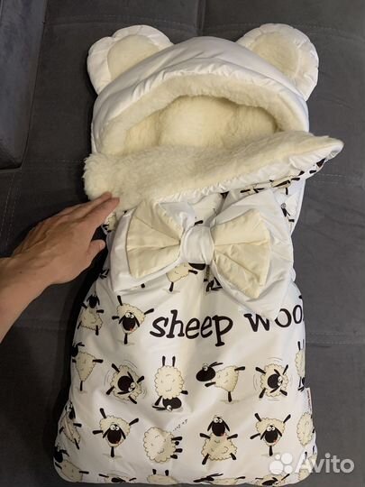 Кокон для новорожденных на овчине