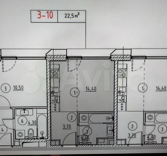 Апартаменты-студия, 22,5 м², 3/8 эт.