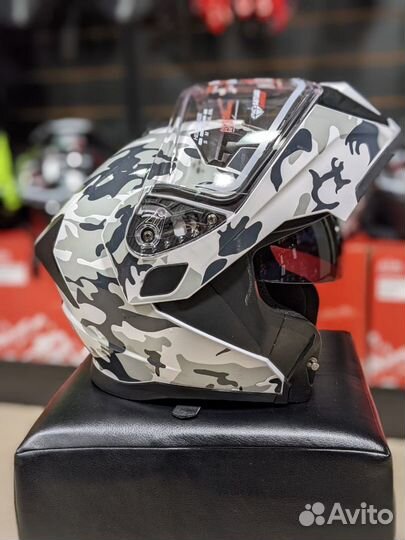 Мото шлем модуляр с очками AIM камуфляж новый