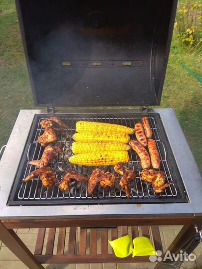 Угольный гриль икеа класен эпларо + чехол +приборы