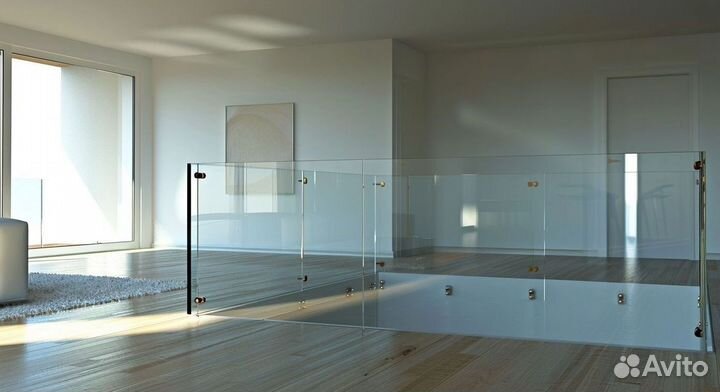 Стеклянное ограждение для лестниц. Под ключ в Мск