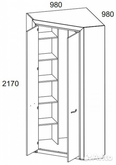 Шкаф угловой 2D olivia