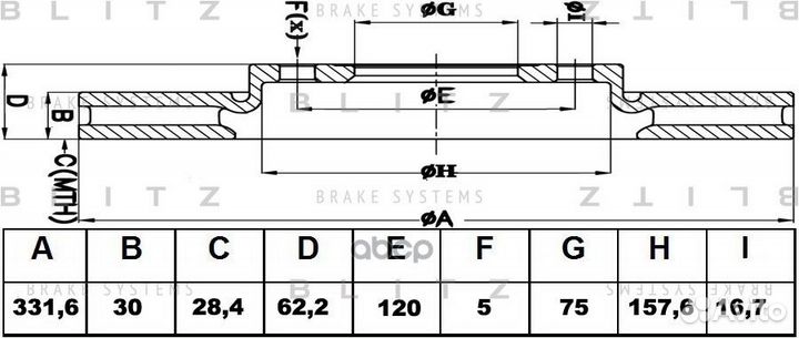 Диск тормозной передний вентилируемый BMW X3(E8