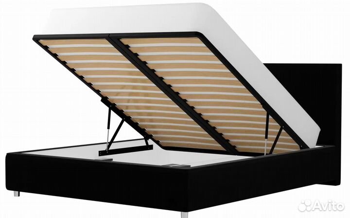 Кровать интерьерная Кариба 160, велюр, черный