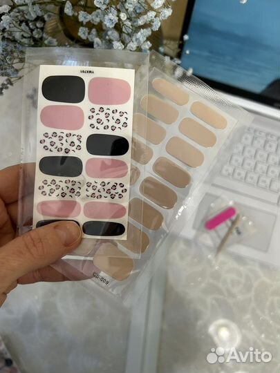 Лаковые полоски для ногтей набор для маникюра