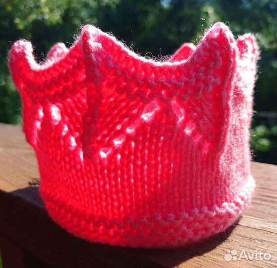 Вязаная повязка корона