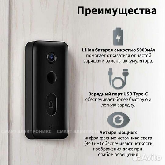 Умный дверной звонок Xiaomi Smart Doorbell 3