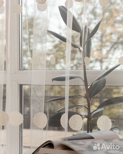 Тюль Круги Айвори