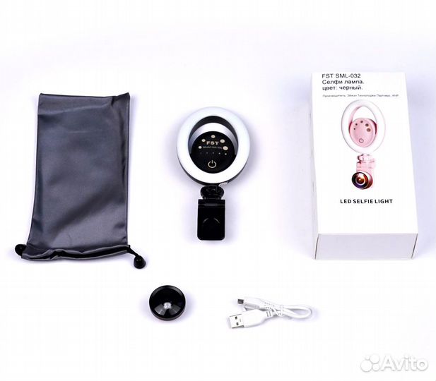 Селфи лампа FST SML-032, светодиодная, 4 Вт, 3200