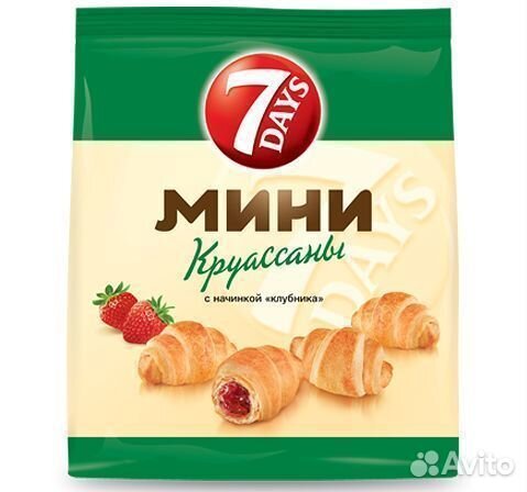 Опт - Круассан 7 Days Мини с начинкой Клубника