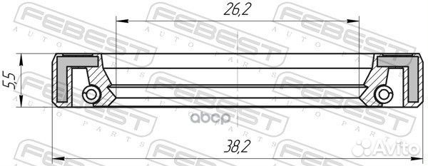 Сальник рулевой рейки 26.2X38.2X5.55X5.55