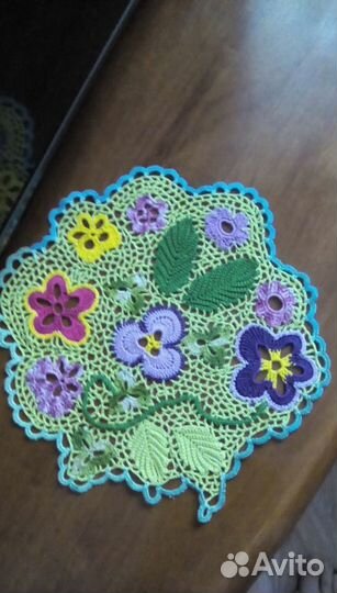 Салфетка,вязанная Ирландским кружевом