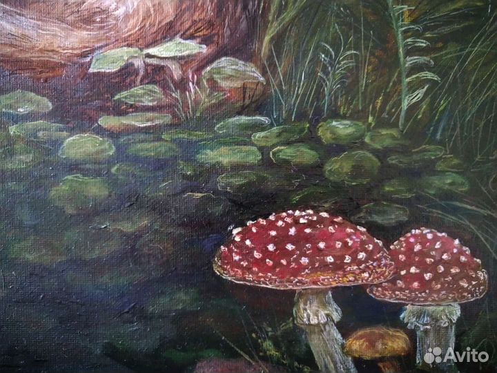 Картина маслом на картоне 