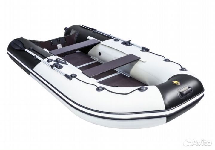 Лодка Ривьера Компакт 3400 ск комби светло-сер/чер