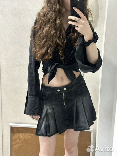 Джинсовая юбка мини