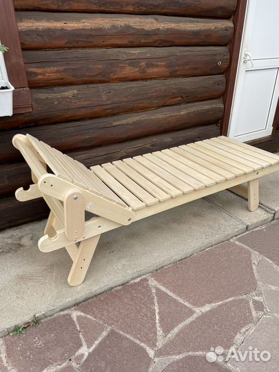 Шезлонг лежак деревянный
