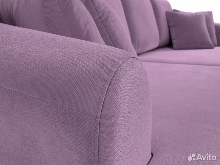 Диван прямой Милтон, микровельвет, сиреневый