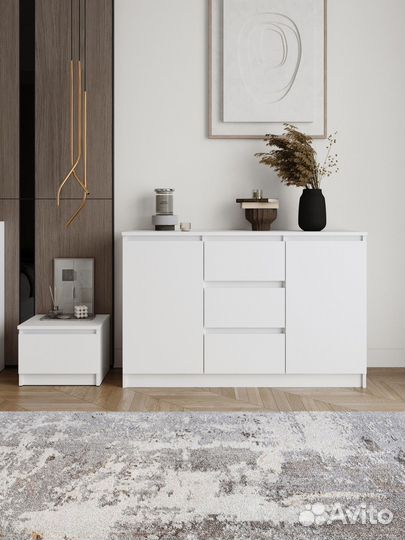 Комод с ящиками мори мк 1200.3, Белый