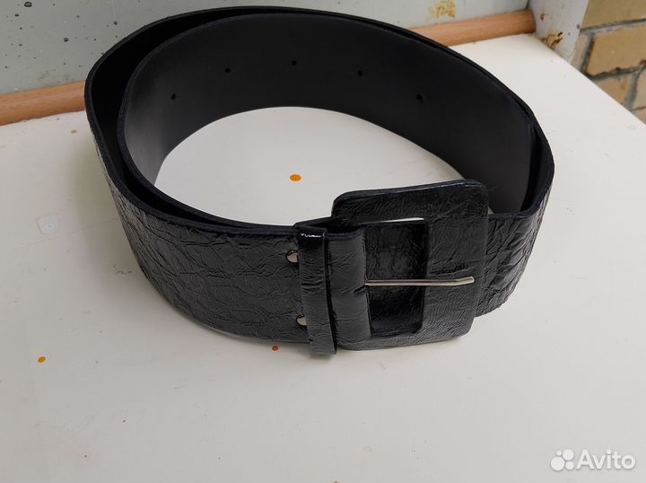 Ремень женский широкий, чёрный