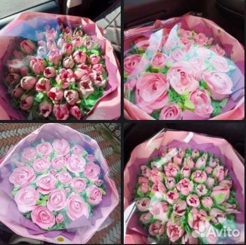 Букет сладкий из цветов зефир