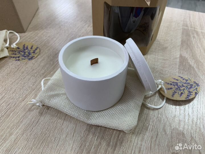 Aroma свеча в кашпо с древесным фитилём