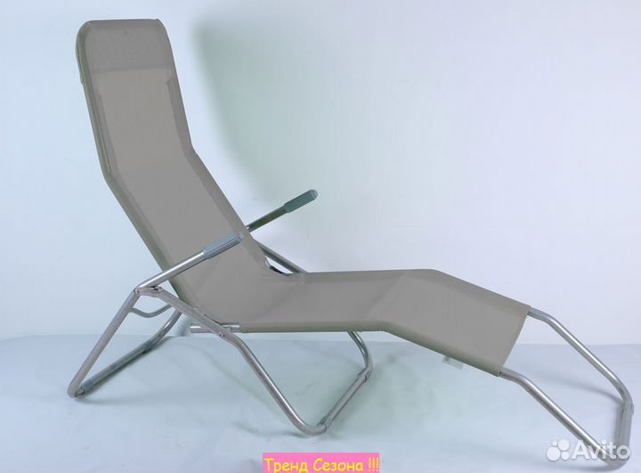 Кресло -шезлонг для дачи Капри арт.WR1658 серый