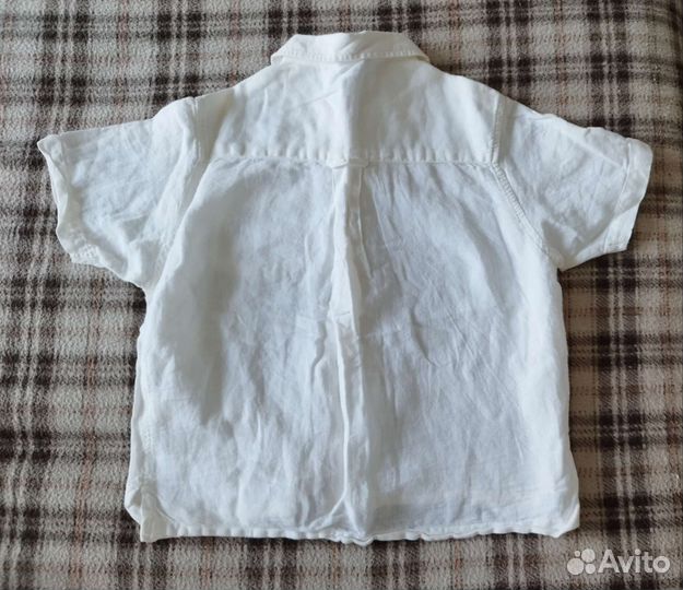 Рубашка лен/хлопок на мальчика 110 next