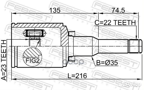 Шрус внутренний перед лев 1811A16xeratlh Fe