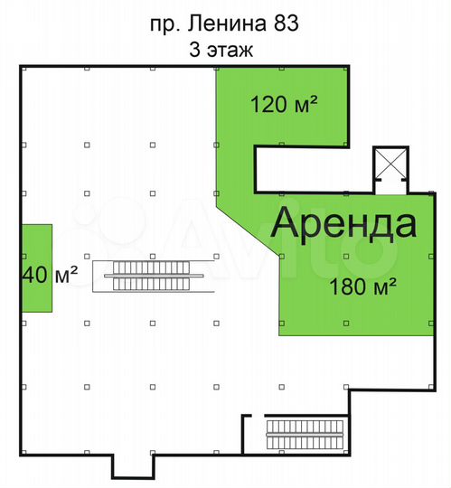 Торговая площадь, от 40 до 400 м²