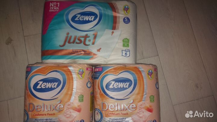 Zewa Just 1 из Европы - 5 слоёв, + 2 пачки Delux