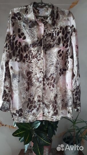 Блузка женская на пуговицах, атлас