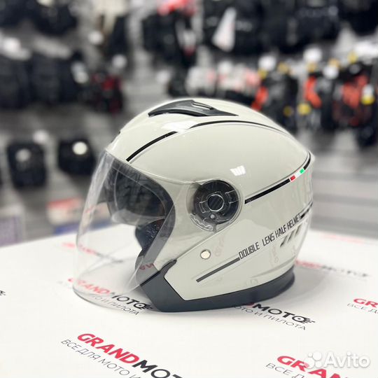 Мото шлем открытый с очками