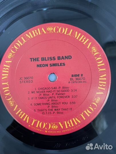 The bliss band Neon smiles 1979 USA винил