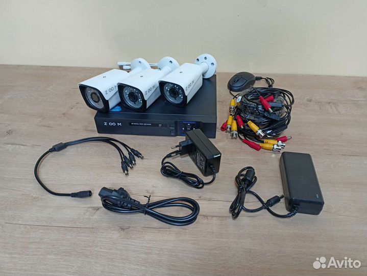 Комплект видеокамер 3 шт видеонаблюдения fullhd