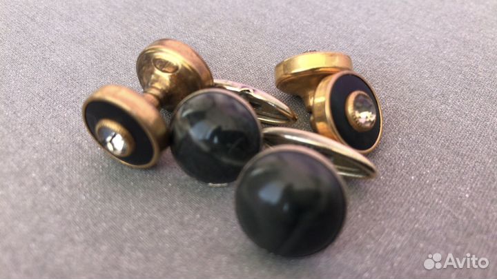 Запонки СССР серебро, позолота