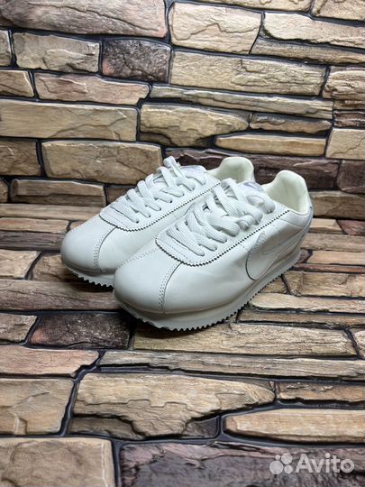 Кроссовки nike cortez white кожаные белые 41-46