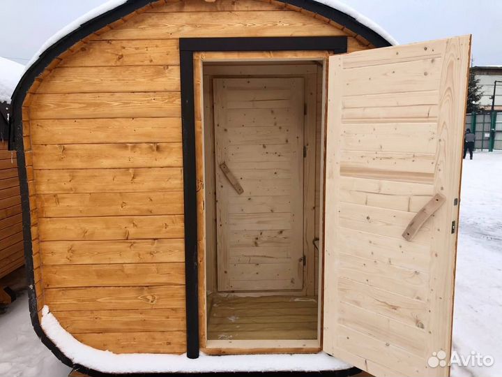 Баня бочка с душем