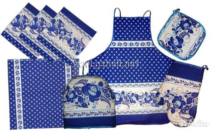 Текстиль кухонный Гжель