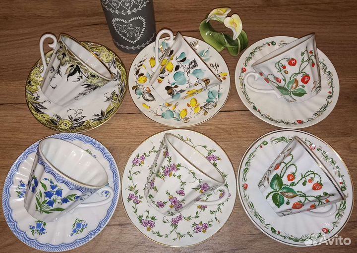 Чайные пары форма Лучистая Лфз СССР Винтаж