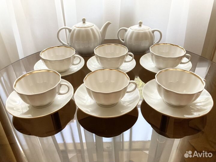 Новый ифз Сервиз чайный Тюльпан Белоснежка