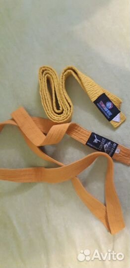 Пояс жёлтый и оранжевый для каратэ,дзюдо, айкидо