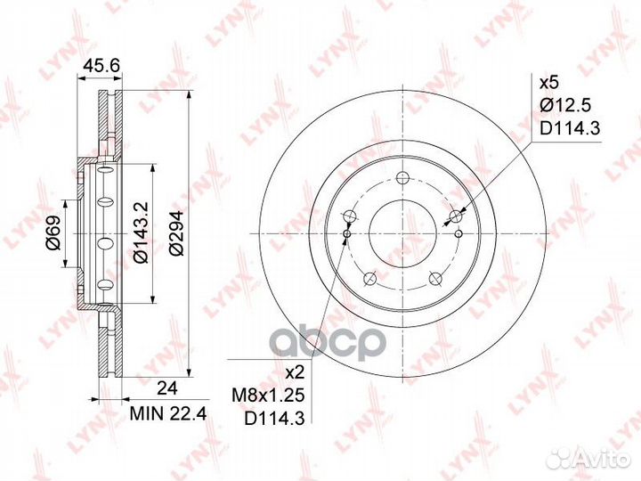 Диск тормозной перед BN-1093 BN1093 lynxauto