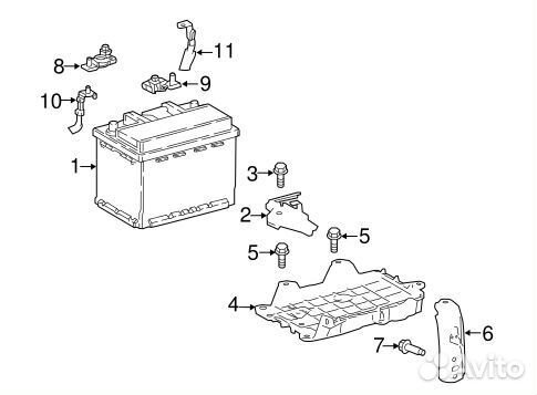 Кронштейн опоры аккумулятора на Тойота Камри 70