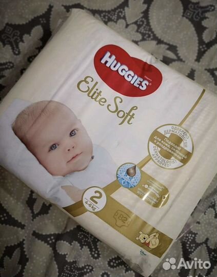 Подгузники huggies elite soft 2 - 82 шт