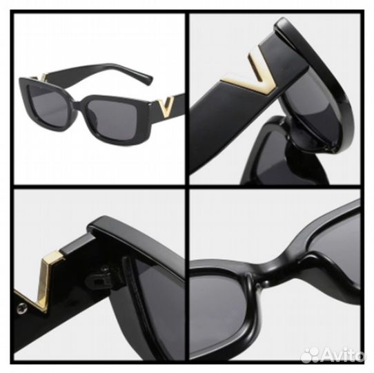 Новые солнцезащитные женские очки черные белые