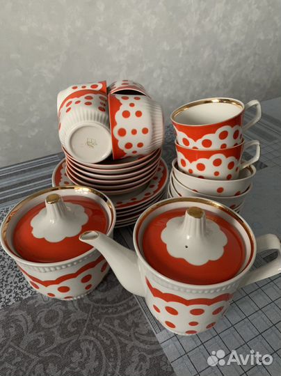Сервиз чайный «Горошек» - фарфор СССР