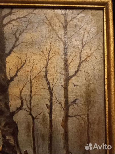 Картина старинная, маслом на холсте