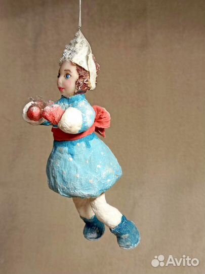 Ёлочная ватная игрушка Снегурочка