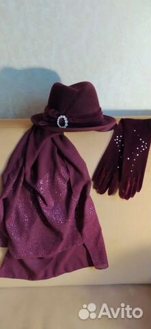 Комплект шляпа, перчатки шарф